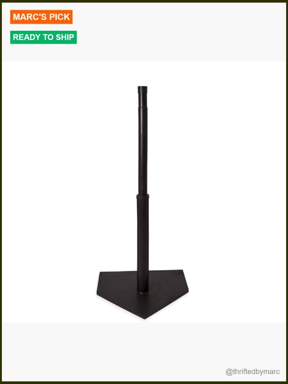 Adjustable Steel Batting Tee with Rubber Home Plate for Baseball & Softball